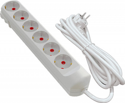 Удлинитель Neomax с заземлением 6 гн. белый 3 м NX501603 