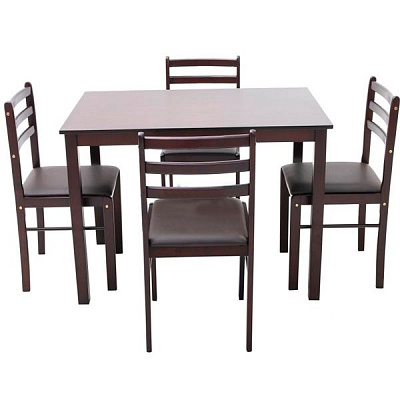 Комплект Fiesta new стол обеденный со стульями 4 шт. гевея коричневый