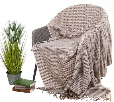 Плед Милена 140x200 см бежевый 