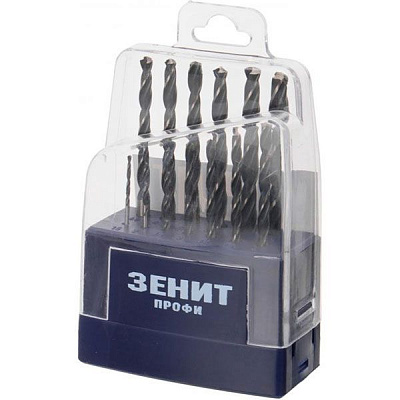 Набір свердел Зенит Р6М5 1,5-6,5 мм 13 шт. 30213165