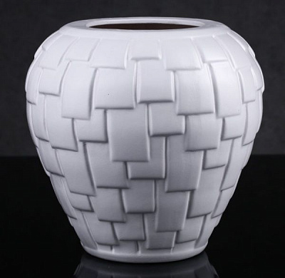 Ваза керамическая белая Roof 18х18 см