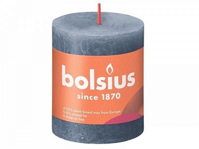 Свеча Рустик столбик SHINE 80/68 темно-синяя Bolsius