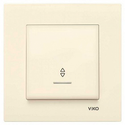 Выключатель проходной одноклавишный Viko Karre с подсветкой кремовый 90960163