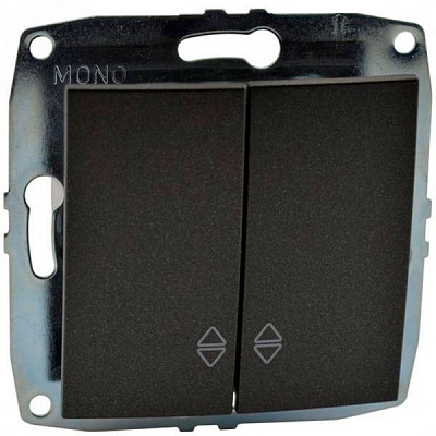 Выключатель проходной двухклавишный Mono Despina без подсветки 10 А 250В графитовый 102-202023-111