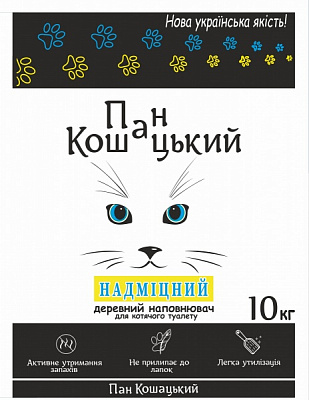 Наповнювач для котячого туалету Пан Кошацький Деревний 10 кг