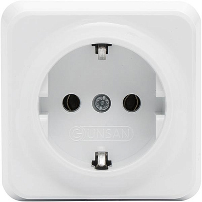 Розетка Gunsan Misya з заземленням біла