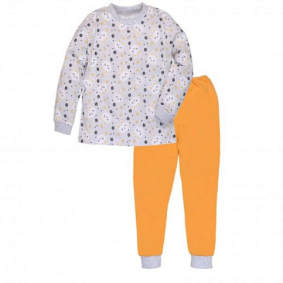 Пижама детская для девочки Татошка 0101202 р.98 серо-желтый 