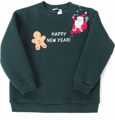 Світшот для дівчинки Mevis р.140 зелений із малюнком 4505