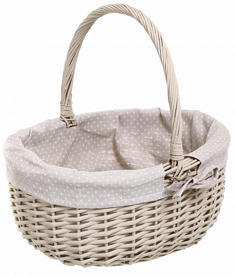 Корзина плетеная с текстилем 41х33х18/40 см TC23-2-1