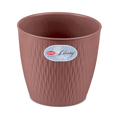 Горщик пластик LIBERTY круглий коричневий 14,2 л Stefanplast (87325)