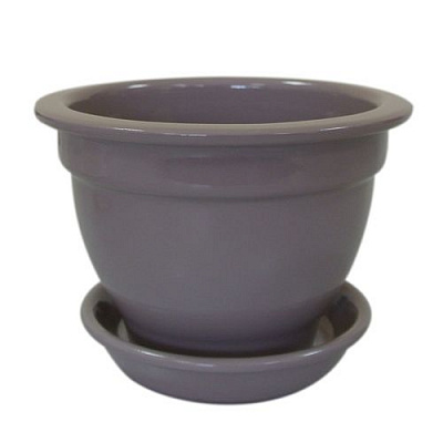Горщик керамічний Оріана-Запоріжкераміка Фіалочниця круглий 0,5л глянець аметист