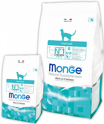 Корм Monge Cat Breeder Hairball Chicken 10 кг