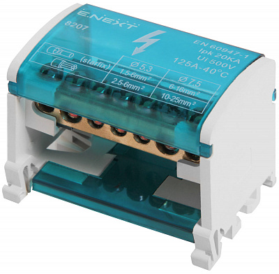 Шина нулевая на DIN-рейку E.NEXT (e.cbs.pro.2.7) в изолированном корпусе