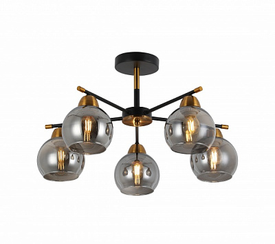 Люстра потолочная Blitz 5x60 Вт E27 черный/золото 8238-45 