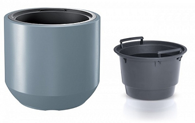 Горшок для цветов Prosperplast HEOS 390х350 мм круглый бело-серый 