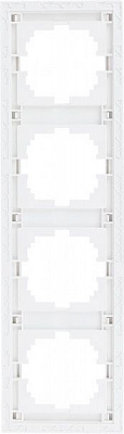 Рамка чотиримісна Lezard Rain вертикальна білий із білою вставкою 703-0202-154
