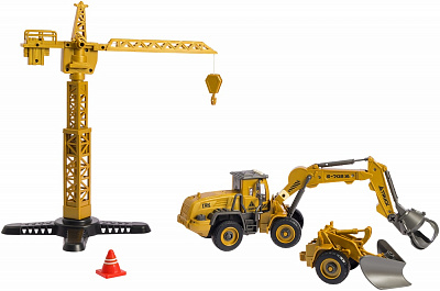 Автоконструктор OTAMANKO Трактор із грейдером/навантажувач із грейфером для металу 2 в 1 1:24 532.02.05