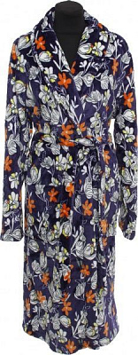 Халат домашний La Nuit Цветы р. XL синий с принтом 