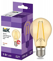 Лампа світлодіодна IEK FIL Gold A60 9 Вт E27 2700 К 220 В жовта 