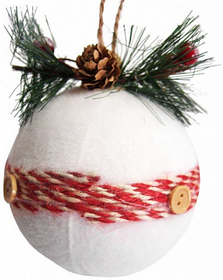 Куля новорічна 10 см 9179-19 білий