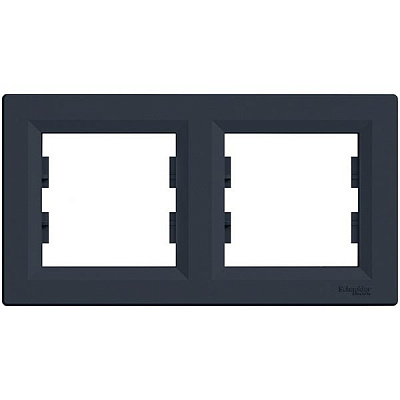 Рамка двухместная Schneider Electric ASFORA горизонтальная антрацит EPH5800271