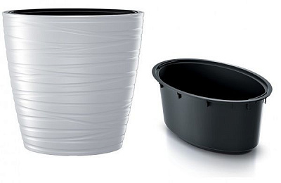 Горшок для цветов Prosperplast MAZE 600 мм h-585 мм овальный белый 