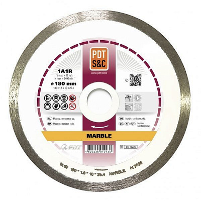 Диск алмазний відрізний PDT 1A1R-180 MARBLE 180x1,6x25,4 мармур, піщаник 820401CMR