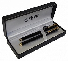 Набір ручок REGAL (перо+ролер) в подарунковому футлярі L, чорний 52605002 