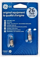 Лампа розжарювання GENERAL ELECTRIC (2662) T4W BA9S 12 В 4 Вт 2 шт