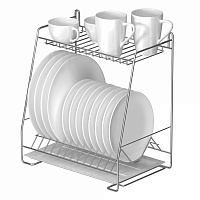 Сушилка для посуды двухъярусная с креплением на стену (СТ24222)