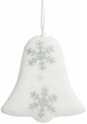 Декоративная подвеска Shunda колокольчик 11 см белый SDE213411WS