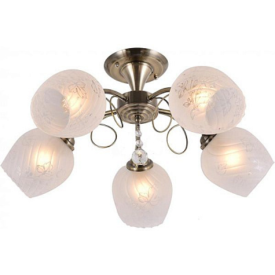 Люстра потолочная Accento lighting Urano 5xE27 античная латунь ALG-73762/5 