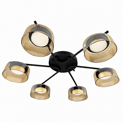 Люстра стельова LIGHT SET DUSHA MS228 6x12 Вт GX53 чорний/бурштин