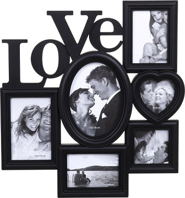 Рамка для фото Koopman коллаж Love 40.5х44х4 см черный 