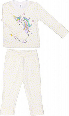 Піжама для дівчаток Luna Kids Жовта зірочка р.110 бежевий