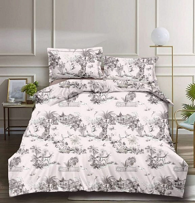 Комплект постільної білизни Campo 2 білий із принтом La Nuit