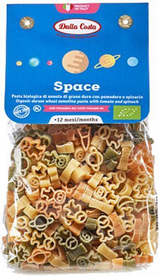Паста ТМ DALLA COSTA Космос с томатом шпинатом и витамином B1 Органические 200 г