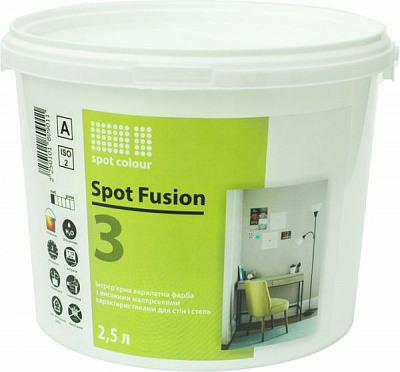 Краска акрилатная водоэмульсионная Spot Colour Fusion 3 мат белый 2.5л