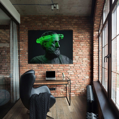 Постер Neon Greek (Green) 75x100 см Brushme FNK0089303 