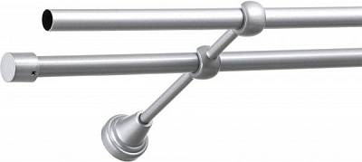 Карниз Gardinia Ally двойной наборной d16/16 мм 160 см серебряный 