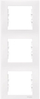 Рамка тримісна Schneider Electric Sedna вертикальна білий SDN5801321