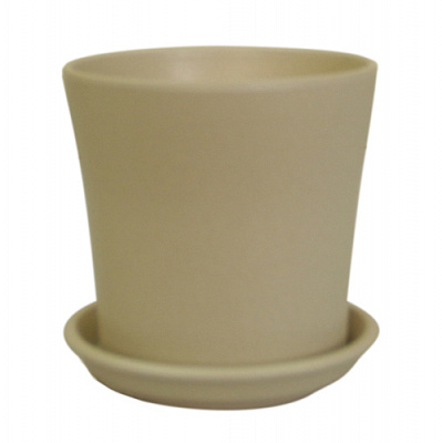 Горщик керамічний Оріана-Запоріжкераміка Вуаль крошка круглий 4л бежевий (071-01-010)