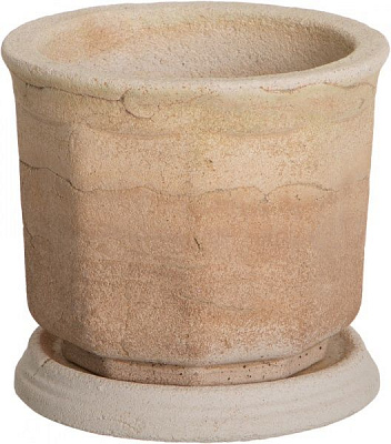 Горшок шамотный Восьмигранный №2 63 круглый 3,5л кремовый 