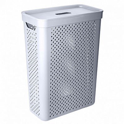 Кошик для білизни Алеана Simple з кришкою 25 л сірий