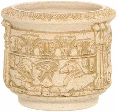 Горщик шамотний Єгипет відерний 254 круглий 10,6л кремовий