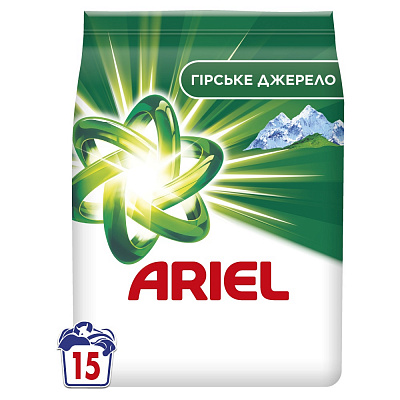 Стиральный порошок для машинной и ручной стирки Ariel Аква-пудра Горный источник 2,1 кг