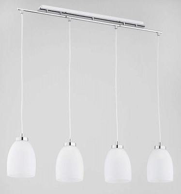 Люстра підвісна ALFA Suede 4x60 Вт E27 хром/білий 62035