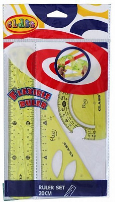 Линейка FLEXI 9021 с треугольником и транспортиром CLASS