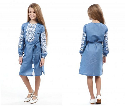 Платье Эдельвика р.146 синий 966-18/00 