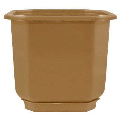 Горшок пластиковый Алеана Дама квадратный 11л бронзовый 